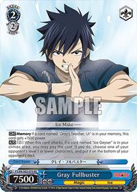 Gray Fullbuster R waifu card — Weiss Schwarz